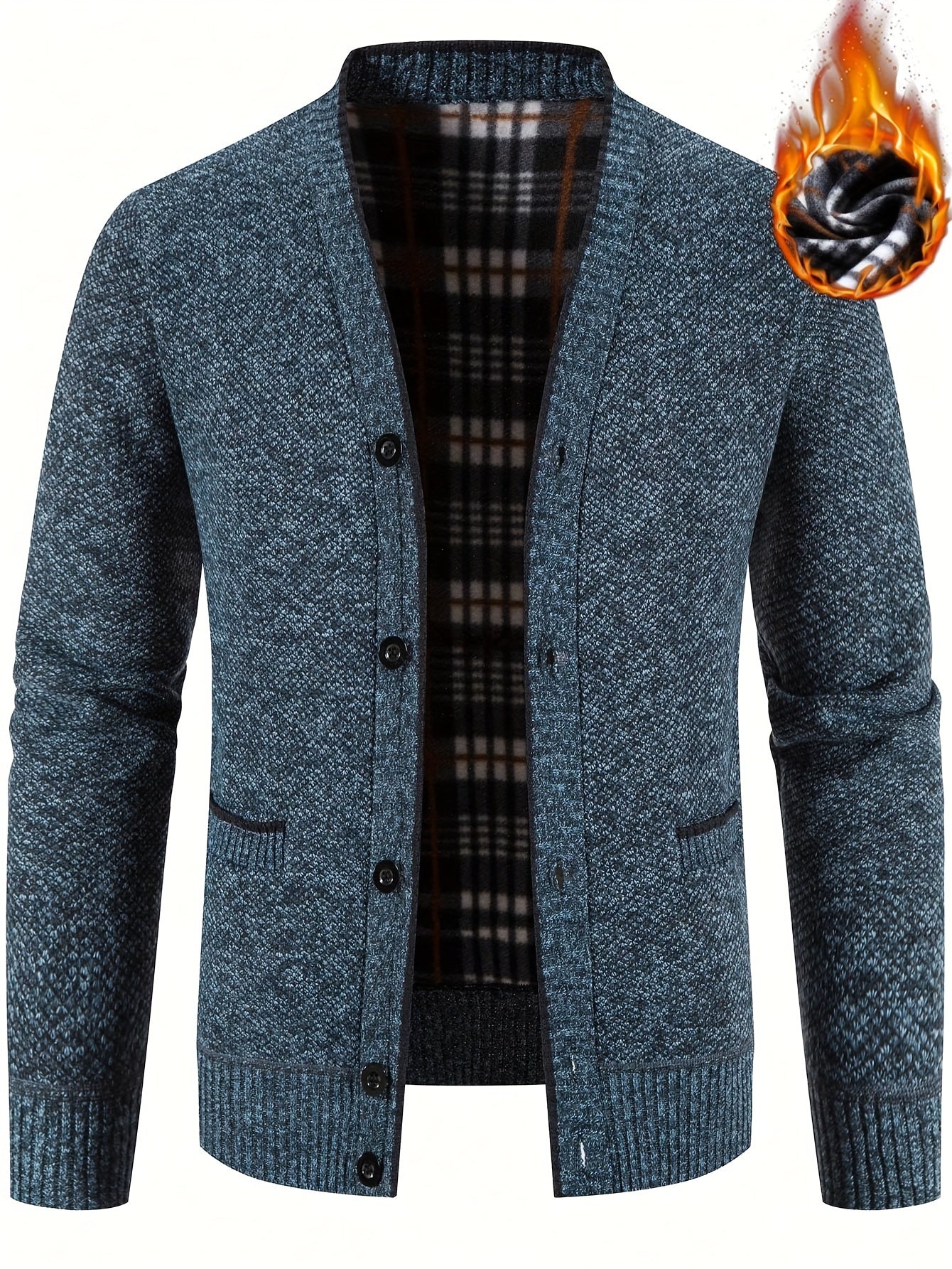 Herren Fleece-Strickjacke