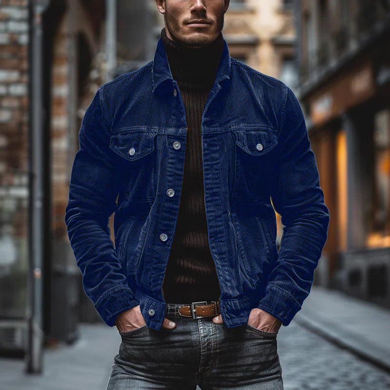 Herren Jacke mit Vintage-Korddesign