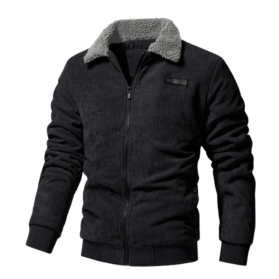 Herren Fleece-Jacke Aus Cord