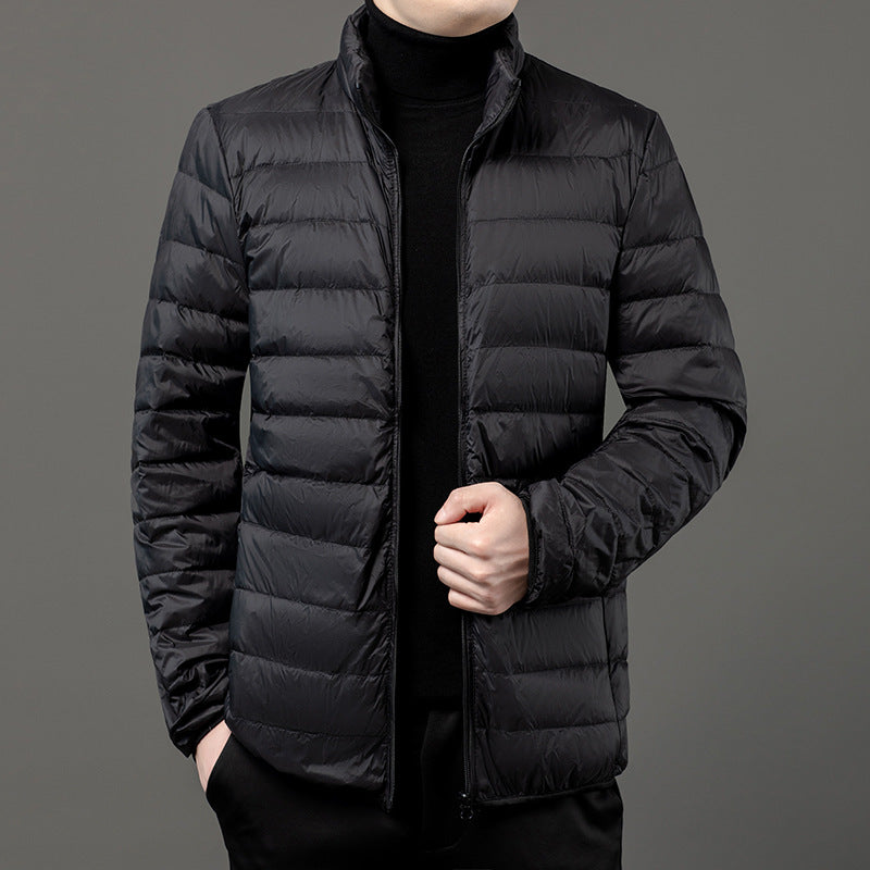 Herrenjacke mit wasserdichtem, leichtem material für herbst und winter