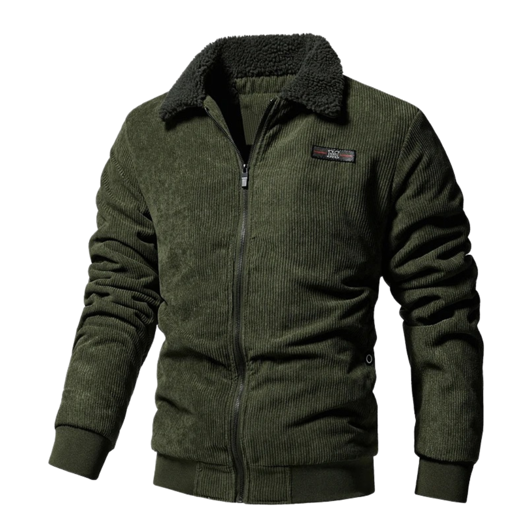 Herren Fleece-Jacke Aus Cord