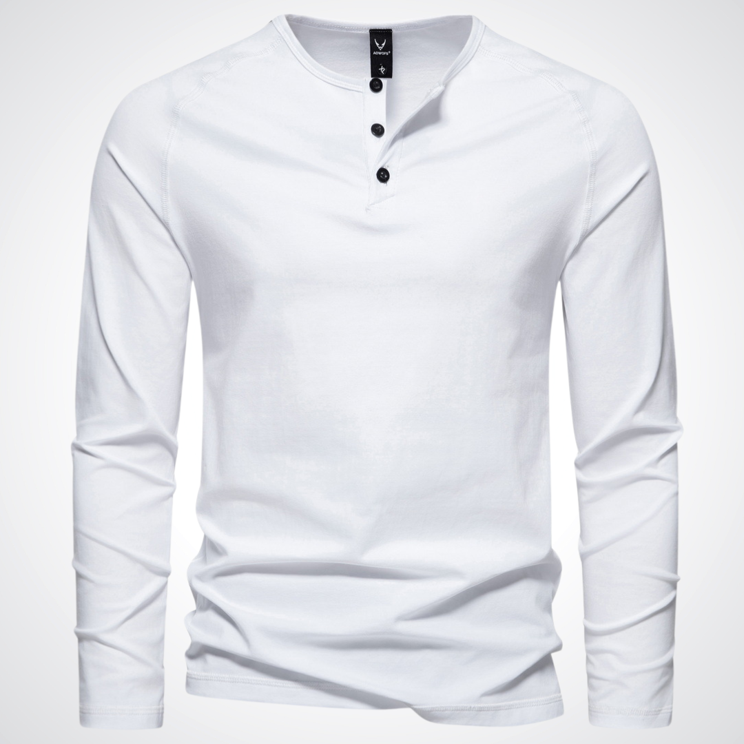 Herren henley kragenhemd mit langarm