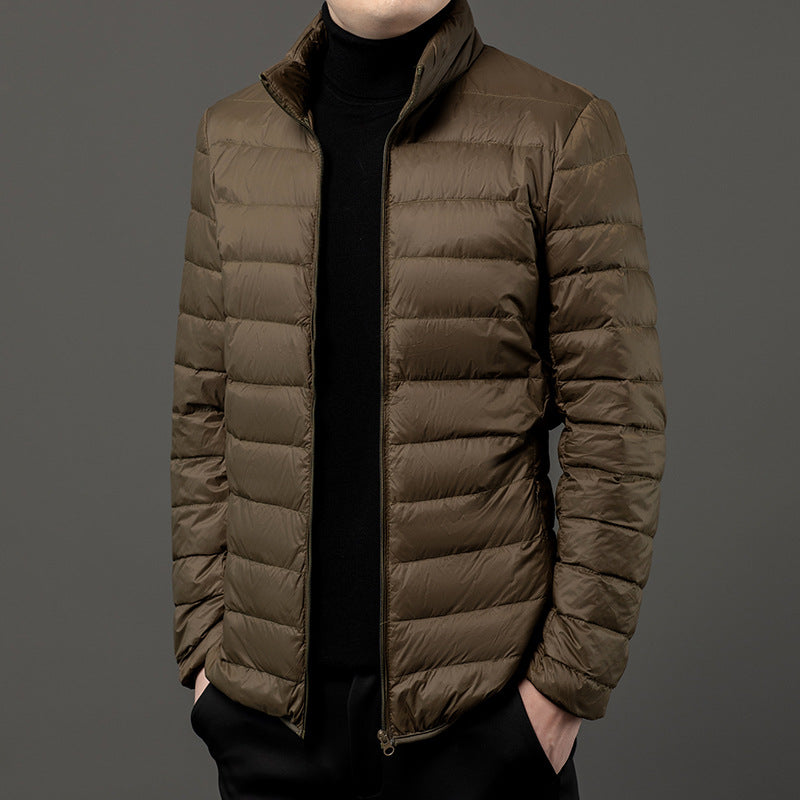 Herrenjacke mit wasserdichtem, leichtem material für herbst und winter