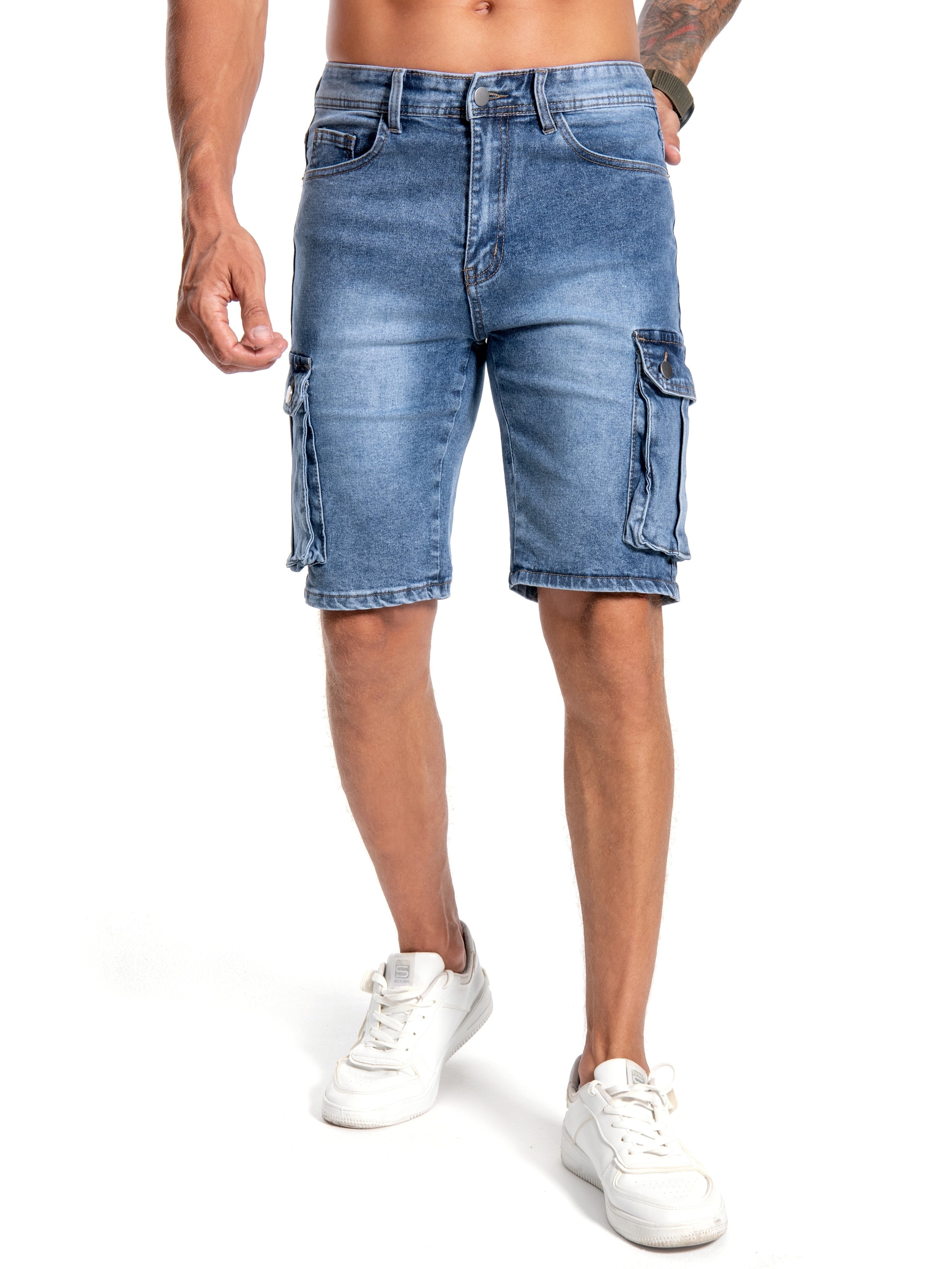 Herren cargo denim shorts