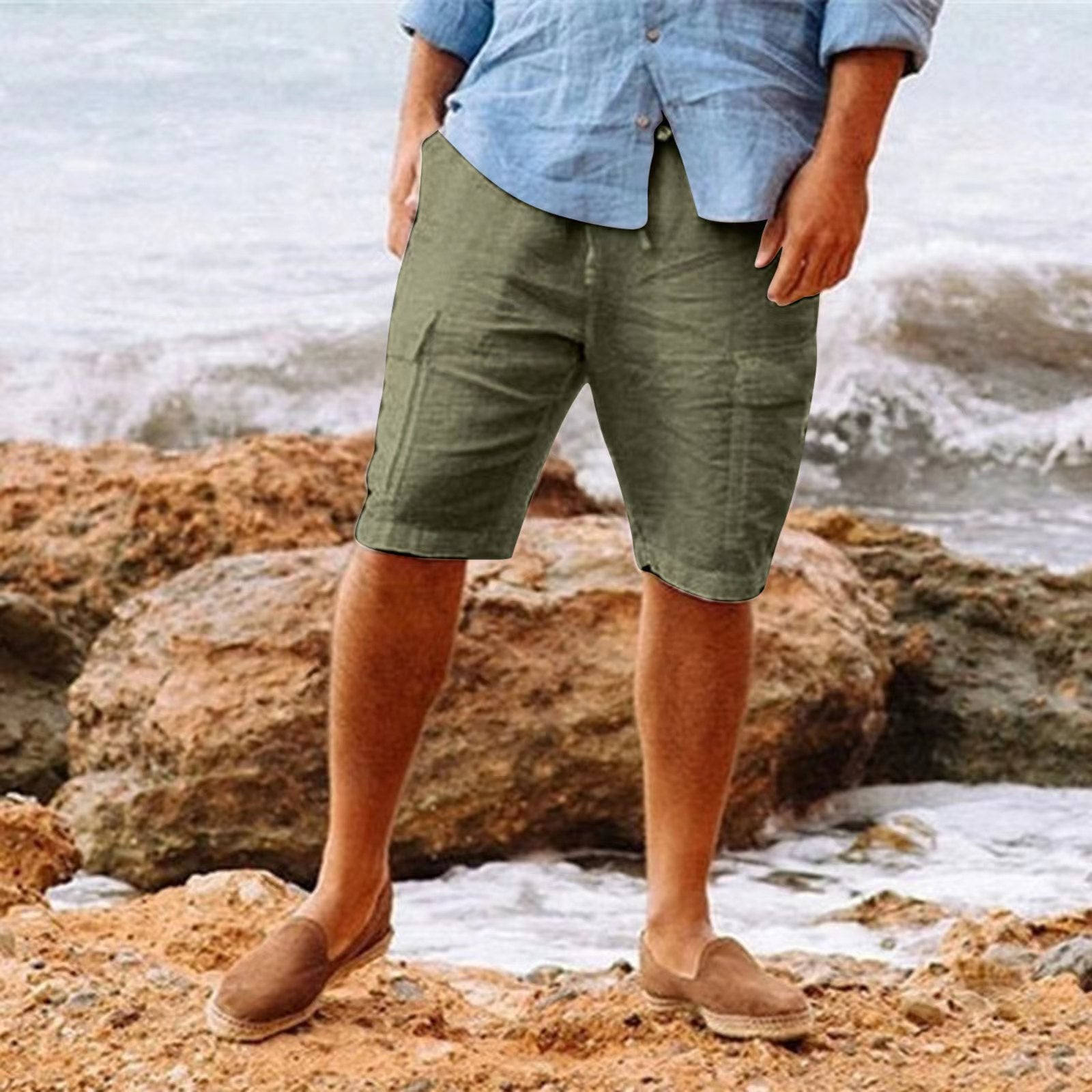 Herren Leinen Shorts