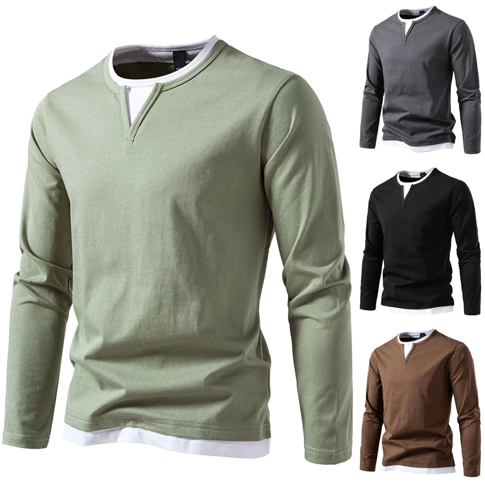 Herren langarm pullover mit rundhalsausschnitt