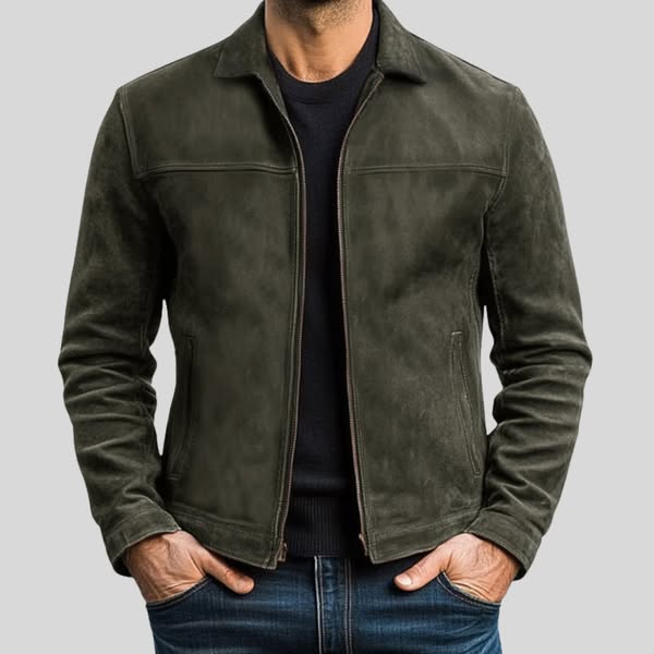 Herren lederjacke mit reißverschluss