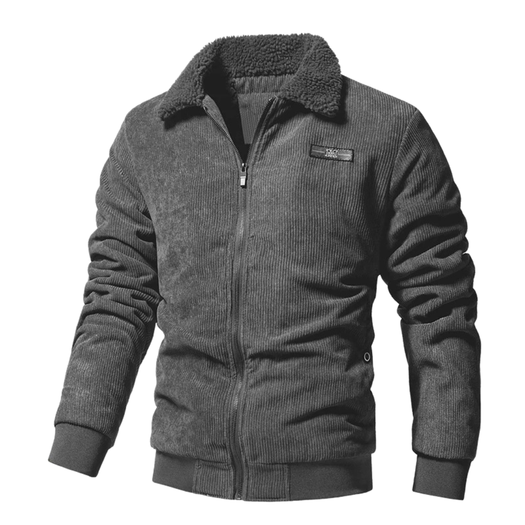 Herren Fleece-Jacke Aus Cord