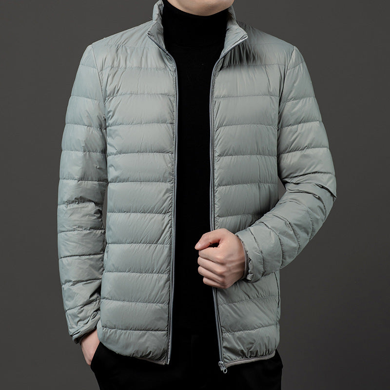 Herrenjacke mit wasserdichtem, leichtem material für herbst und winter