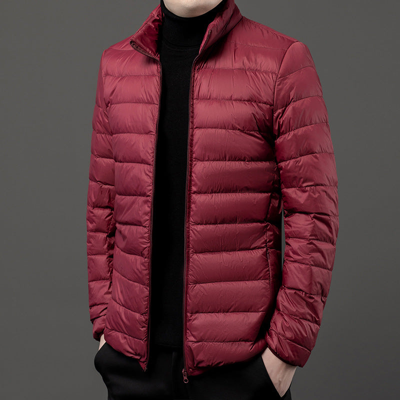 Herrenjacke mit wasserdichtem, leichtem material für herbst und winter