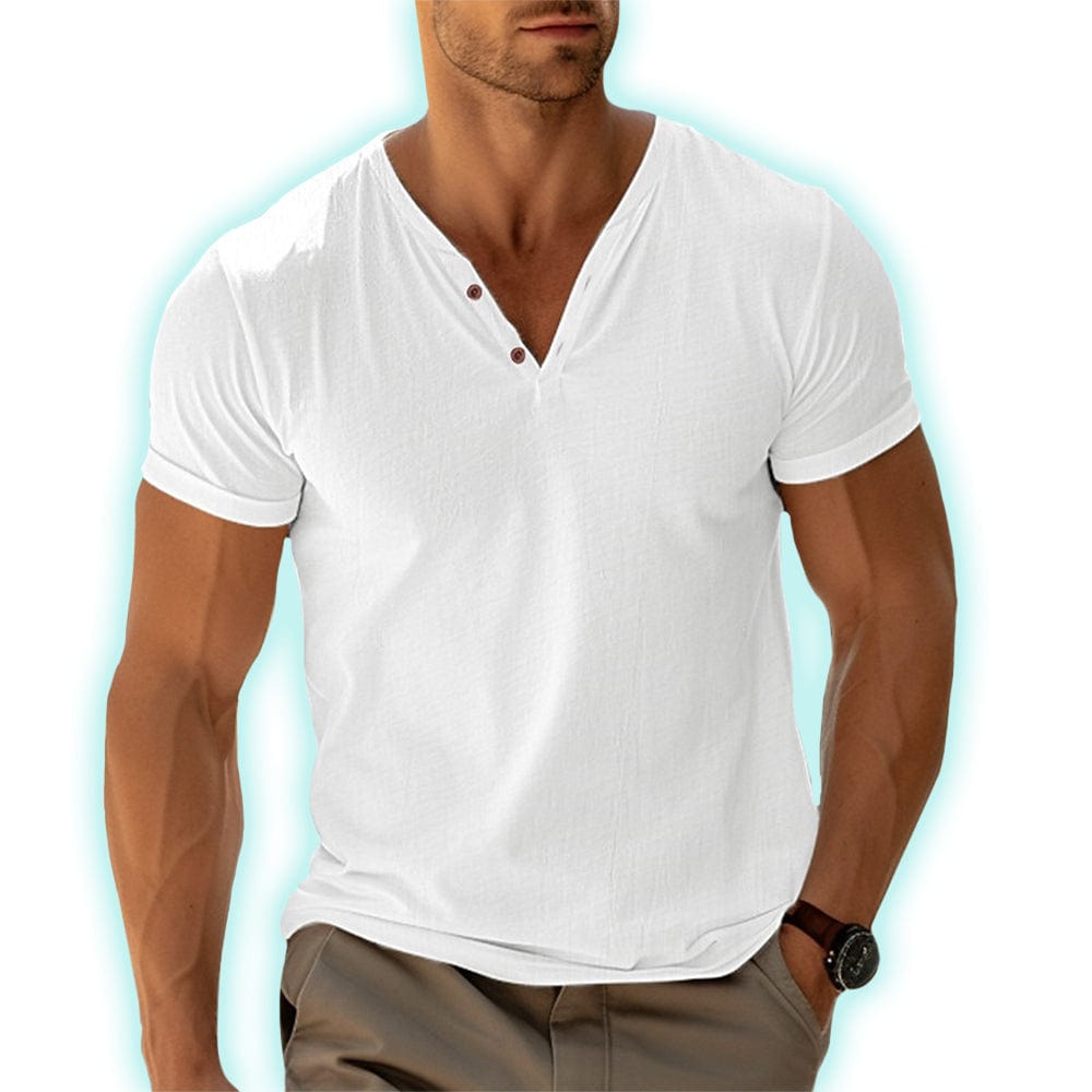 Herren T-Shirt mit knopfdetails