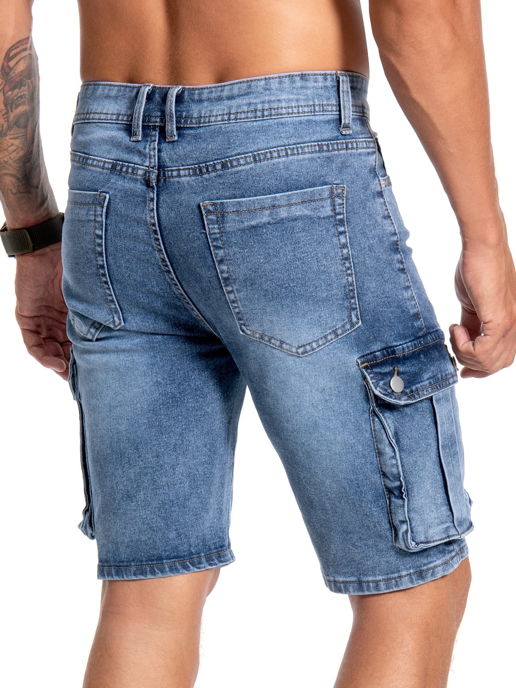 Herren cargo denim shorts