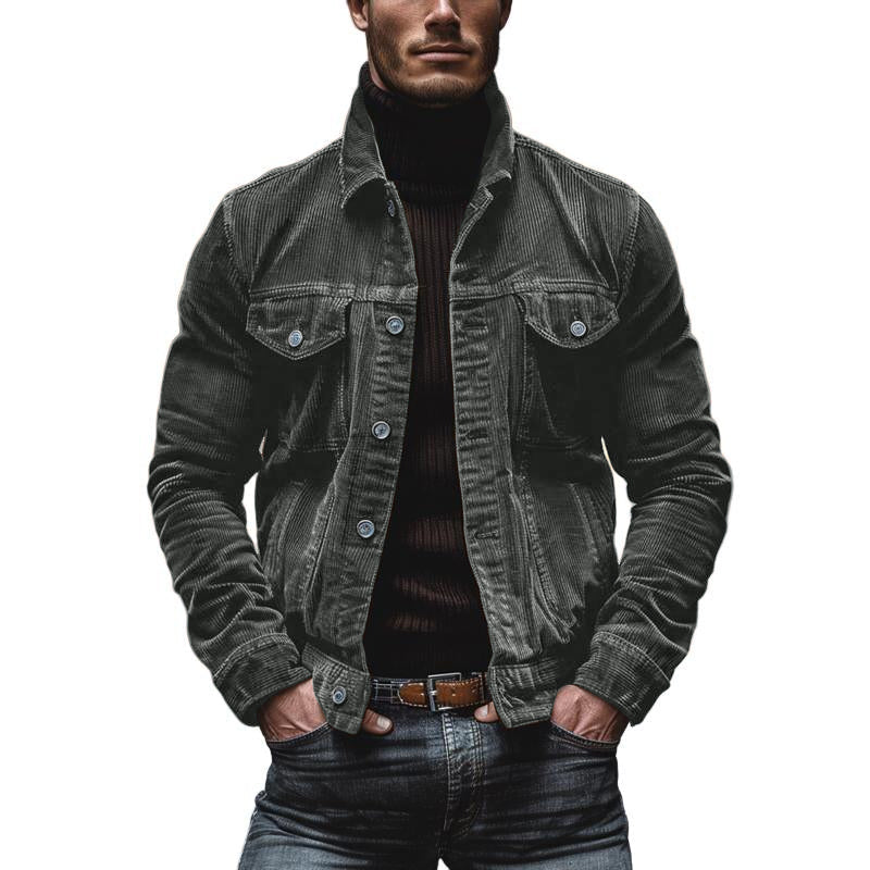 Herren Jacke mit Vintage-Korddesign