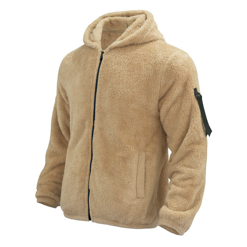 Herren Fleecejacke mit Kapuze