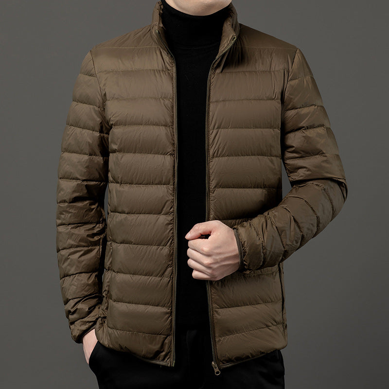 Herrenjacke mit wasserdichtem, leichtem material für herbst und winter