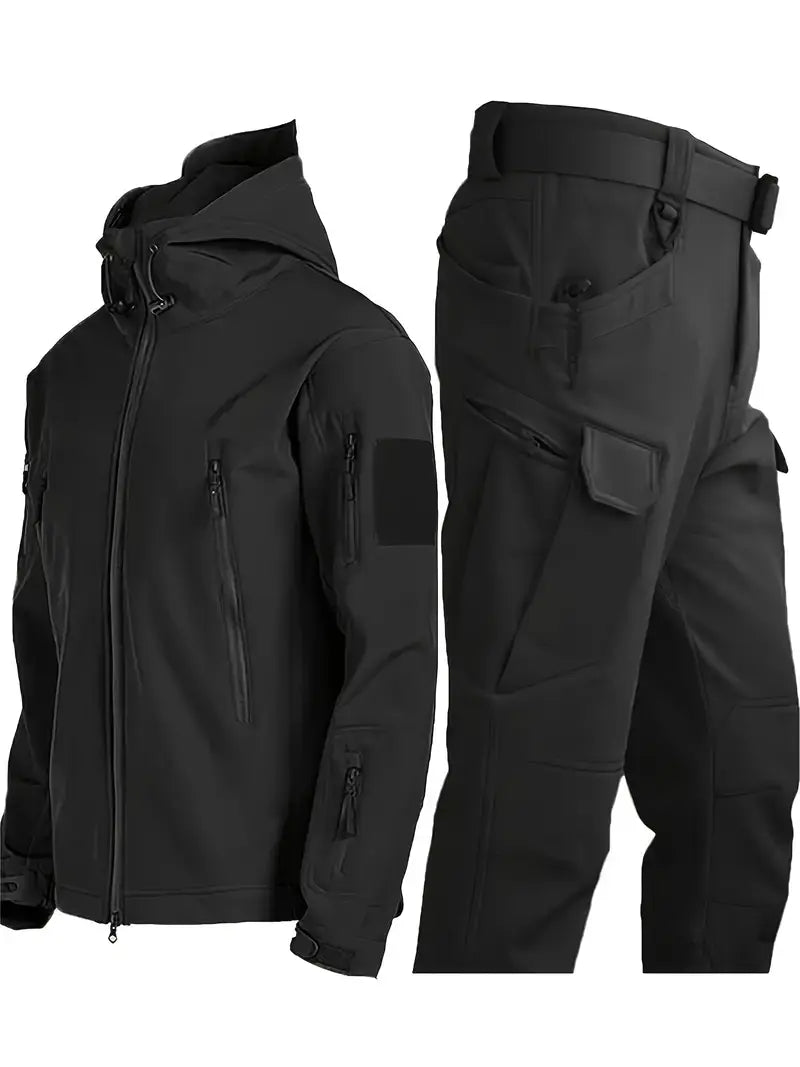 Herren draußen set mit shoftsell winterjacke