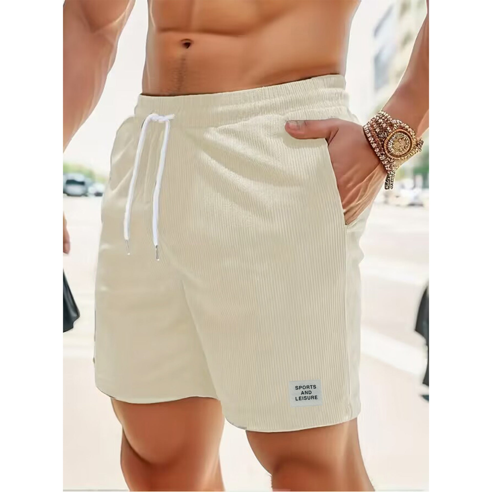 Herren Sommer Shorts mit Kordelzug