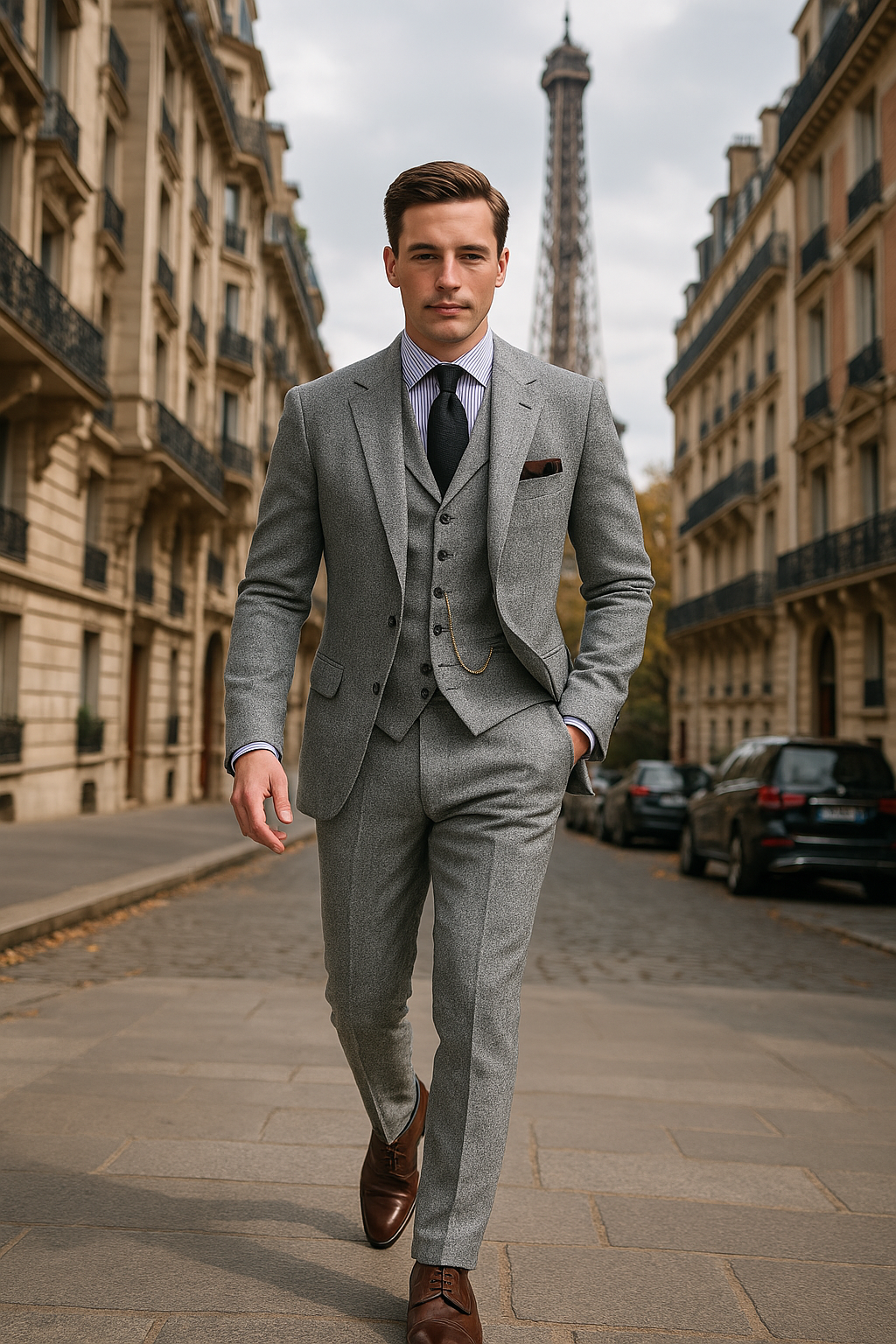 Herren Tweed-Anzug 3-teilig