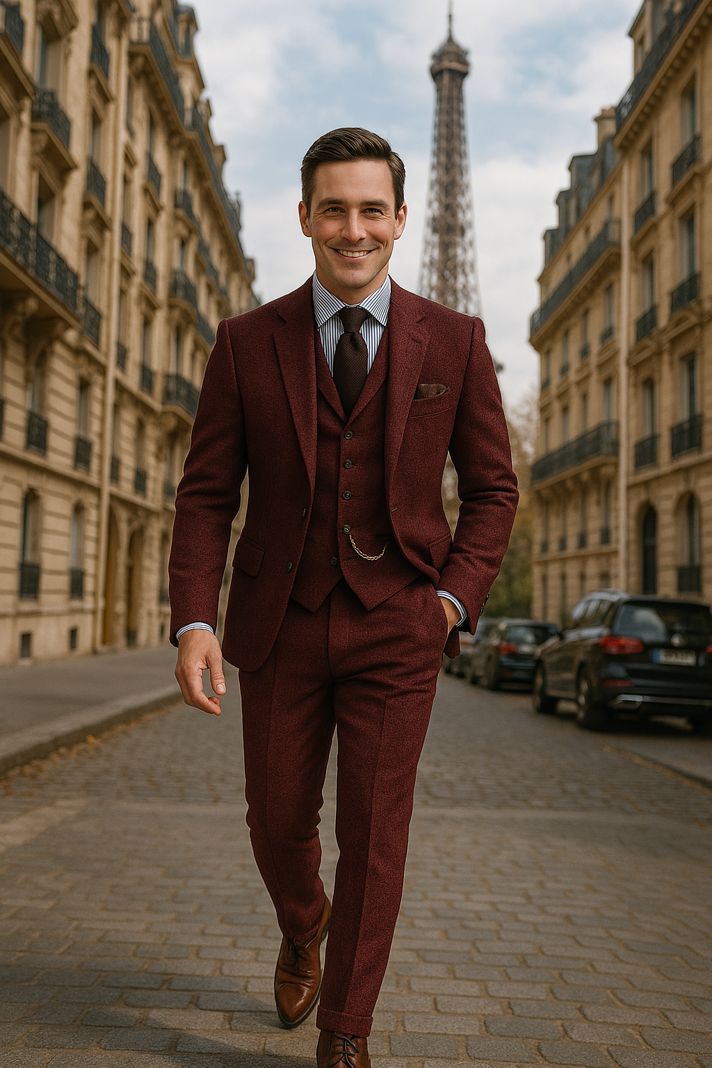 Herren Tweed-Anzug 3-teilig