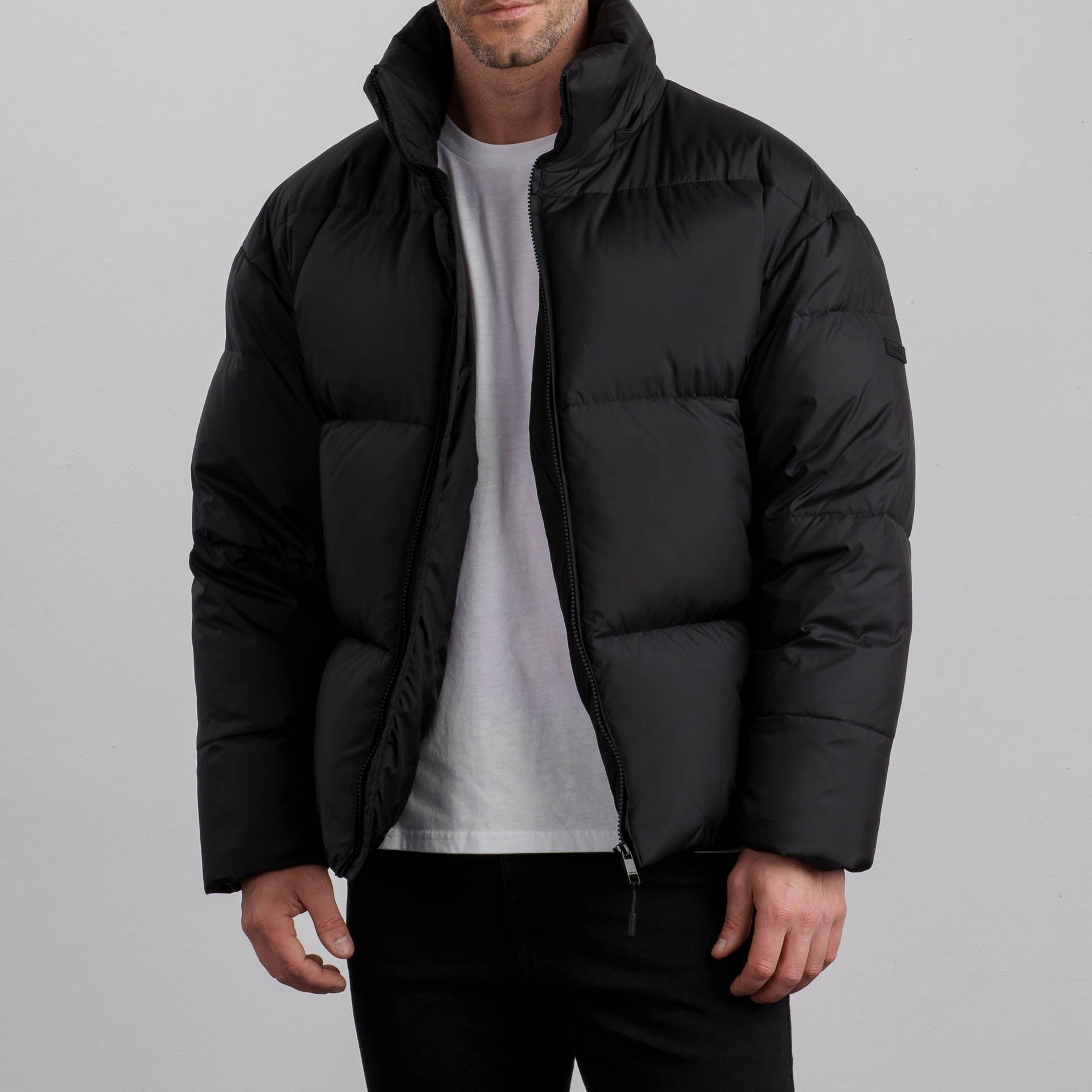 Herren schwarze wasserdichte winterjacke