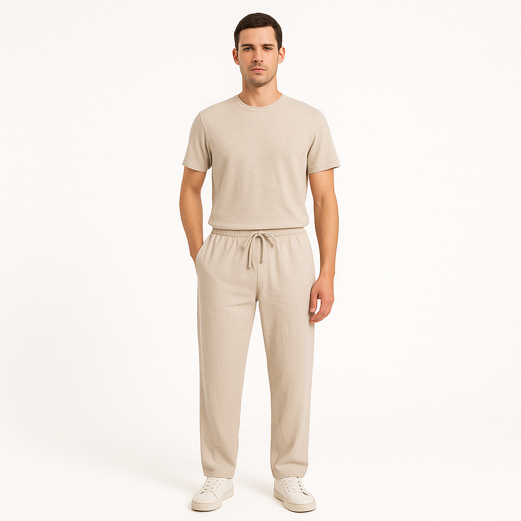 Herren Weite Strandhose aus Leinen
