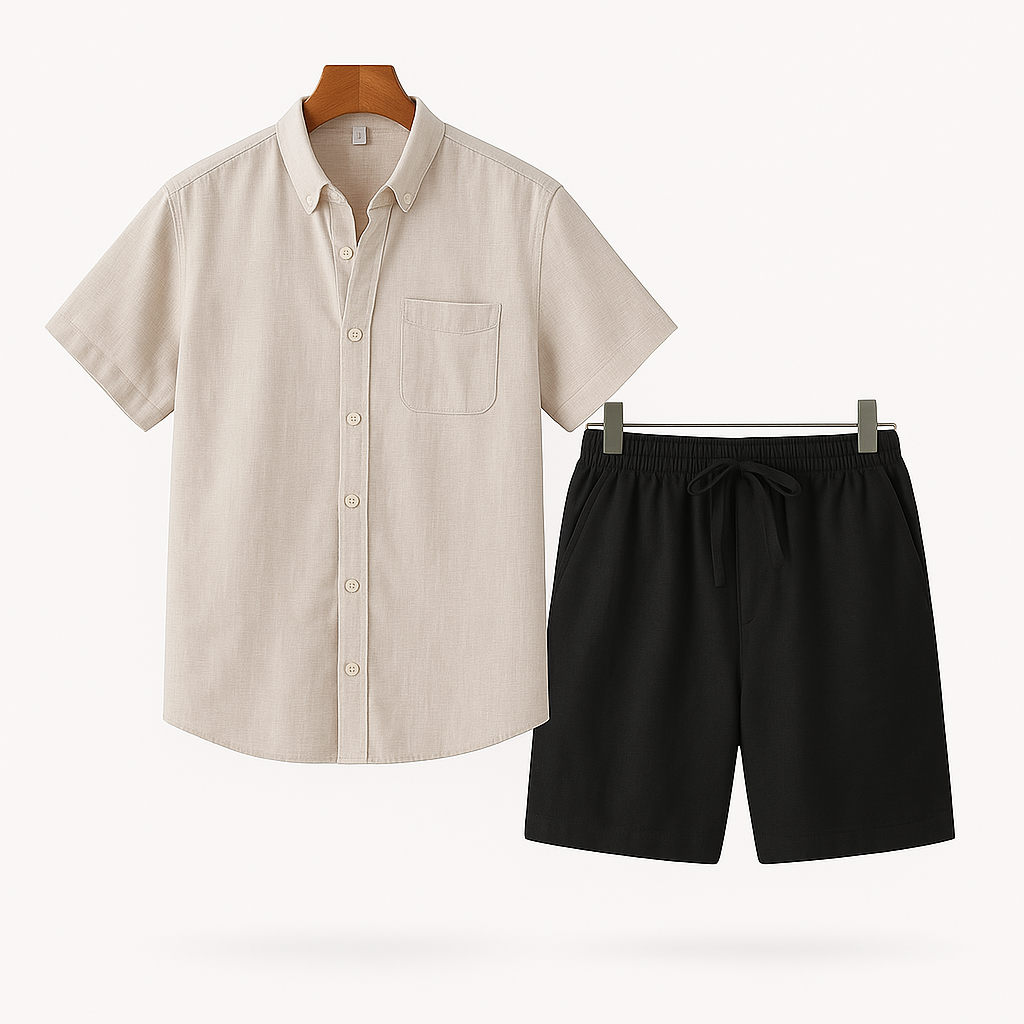 Herren Leinen Sommer Zweiteiler