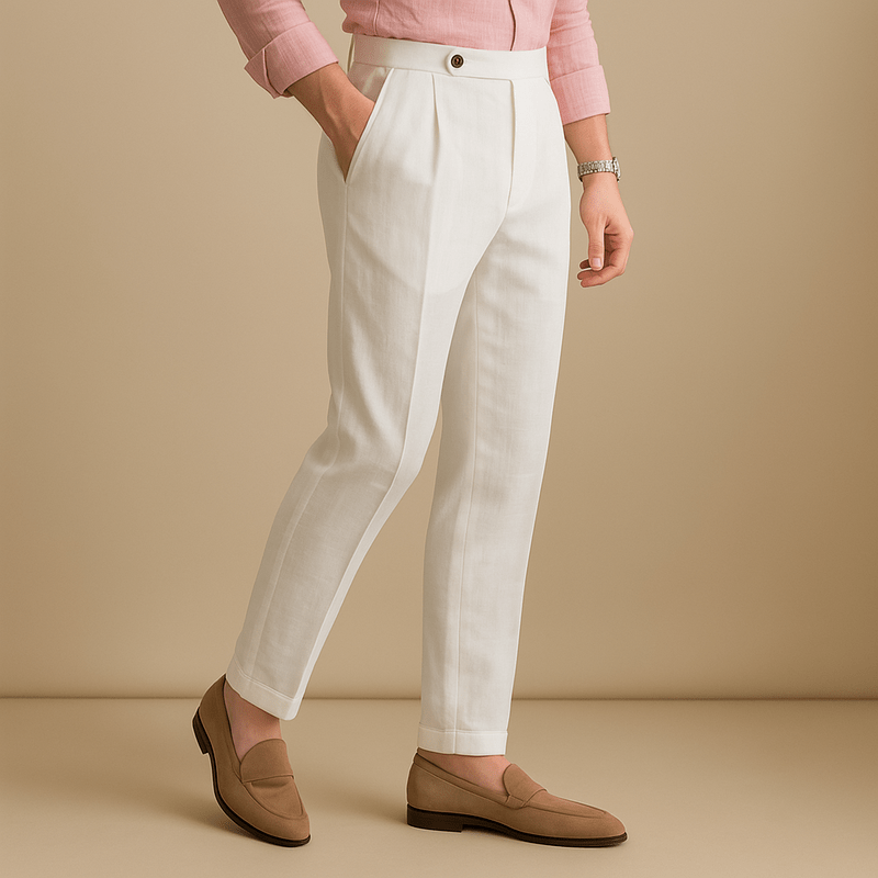 Herren Leinen Stoffhose - Oxford-Stil
