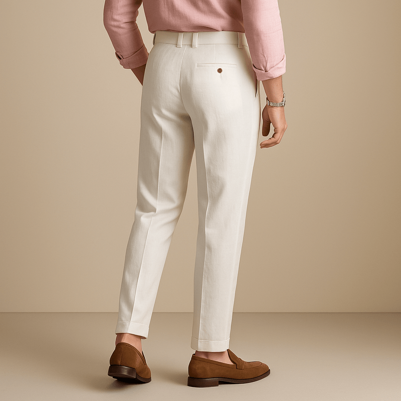 Herren Leinen Stoffhose - Oxford-Stil
