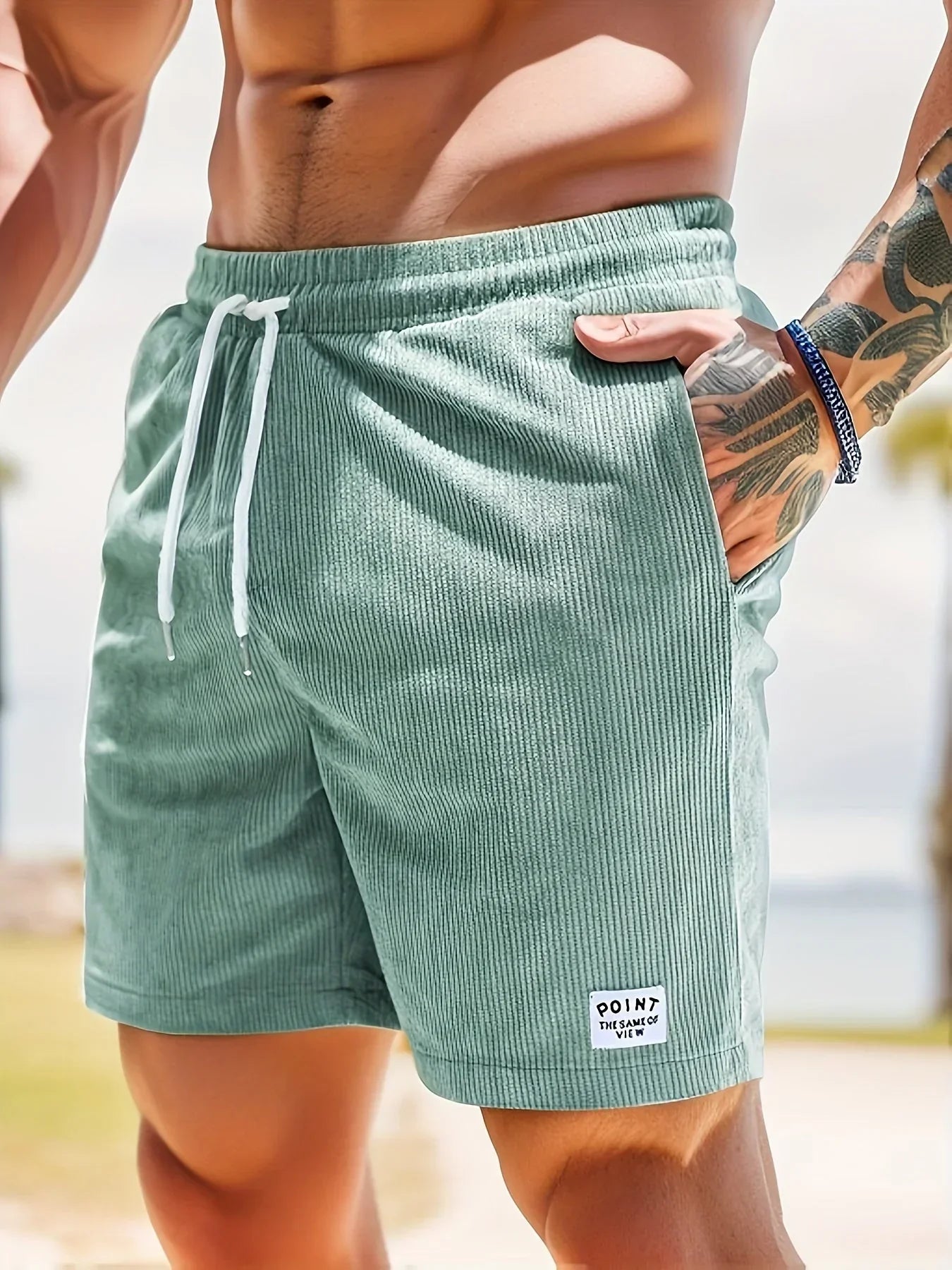 Herren Sommer Shorts mit Kordelzug