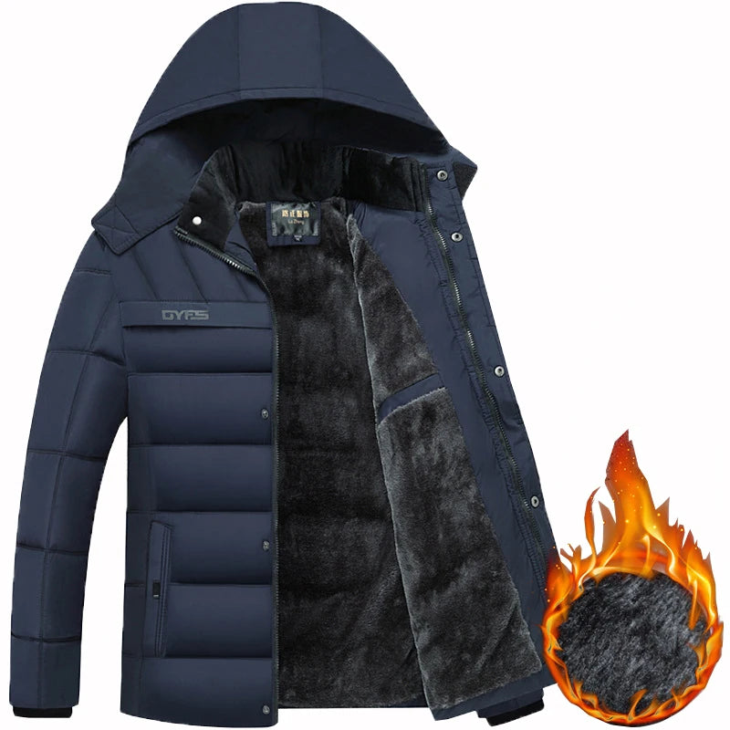 Herren Winterjacke mit Kapuze und wärmendem Innenfutter