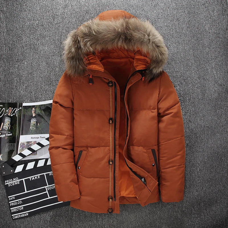 Herren wasserdichte winterjacke mit fell