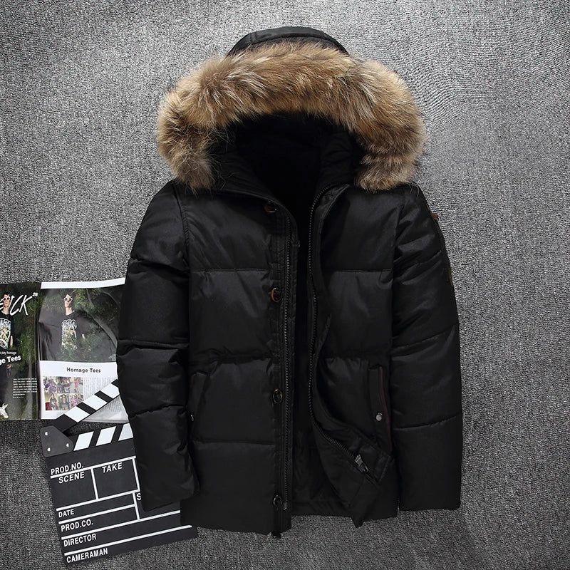 Herren wasserdichte winterjacke mit fell