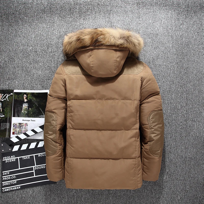 Herren wasserdichte winterjacke mit fell