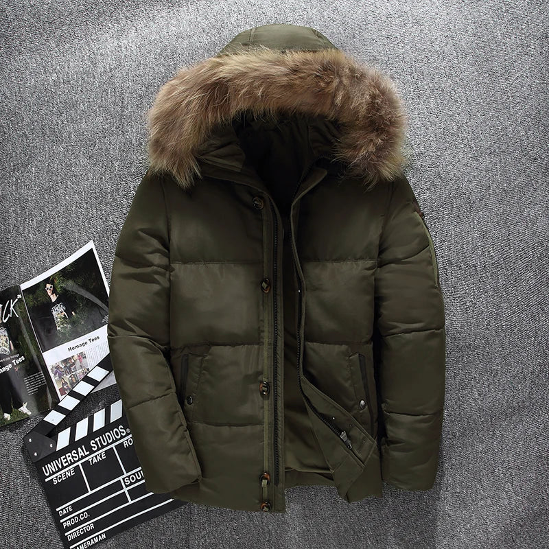 Herren wasserdichte winterjacke mit fell