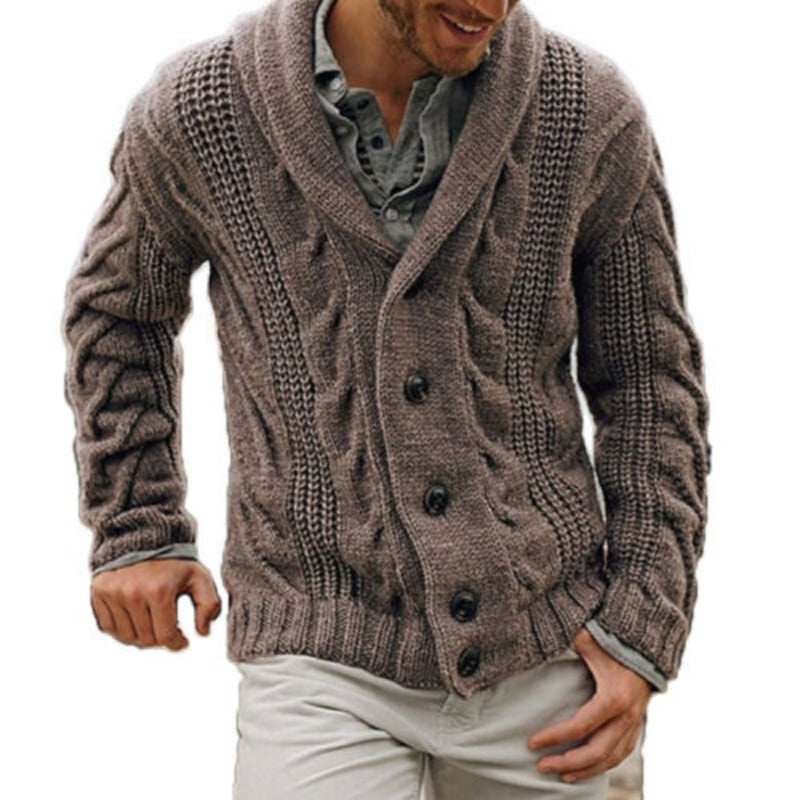 Herren gestrickte strickjacke mit knopfleiste