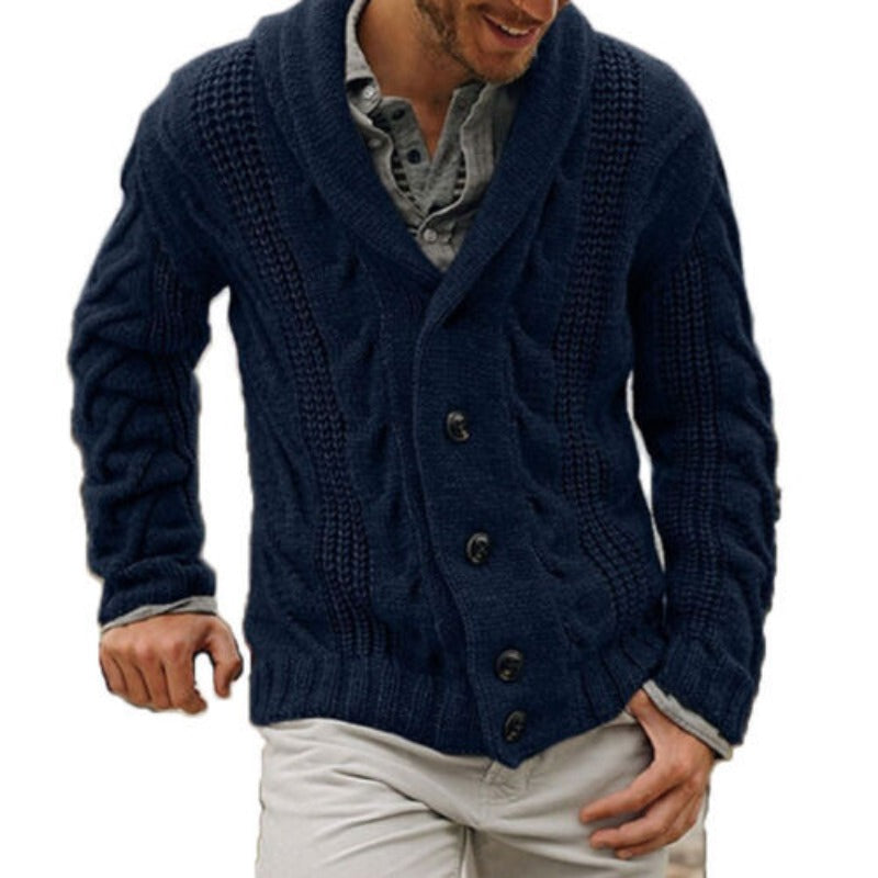 Herren gestrickte strickjacke mit knopfleiste