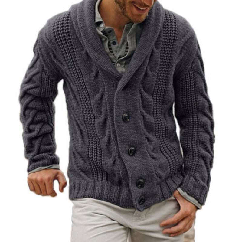 Herren gestrickte strickjacke mit knopfleiste