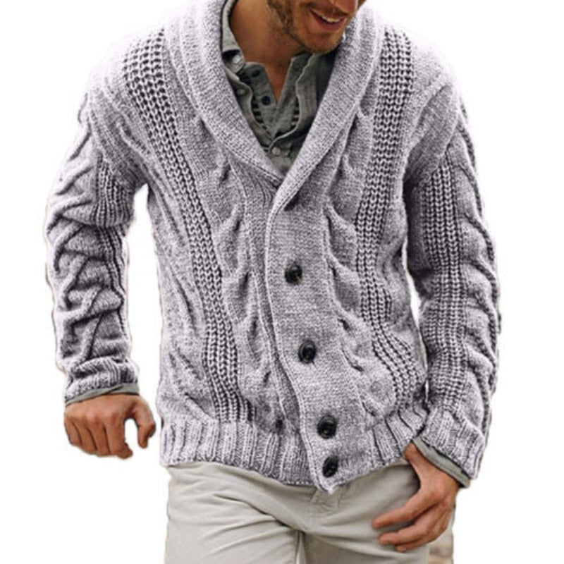 Herren gestrickte strickjacke mit knopfleiste