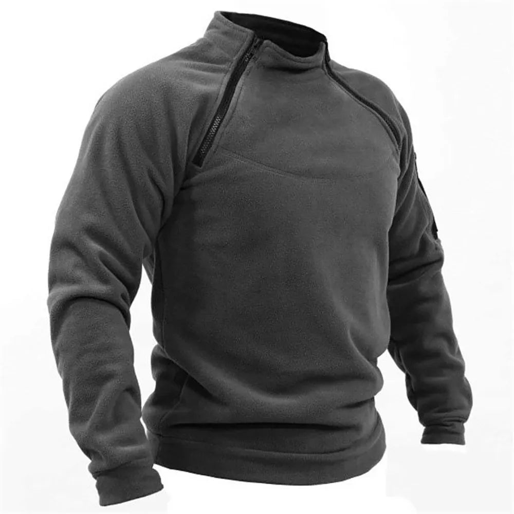 Herren Fleecepullover mit reißverschlussdetails