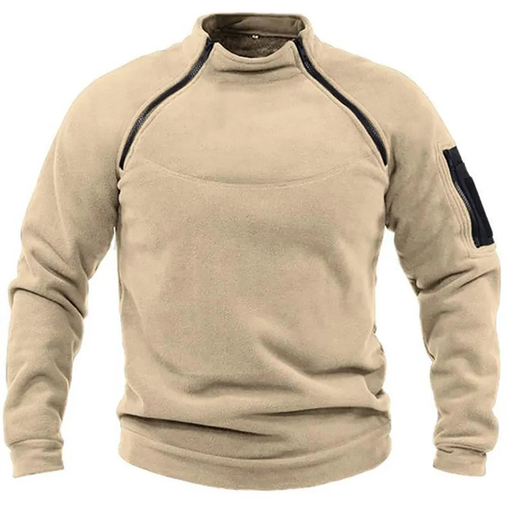 Herren Fleecepullover mit reißverschlussdetails