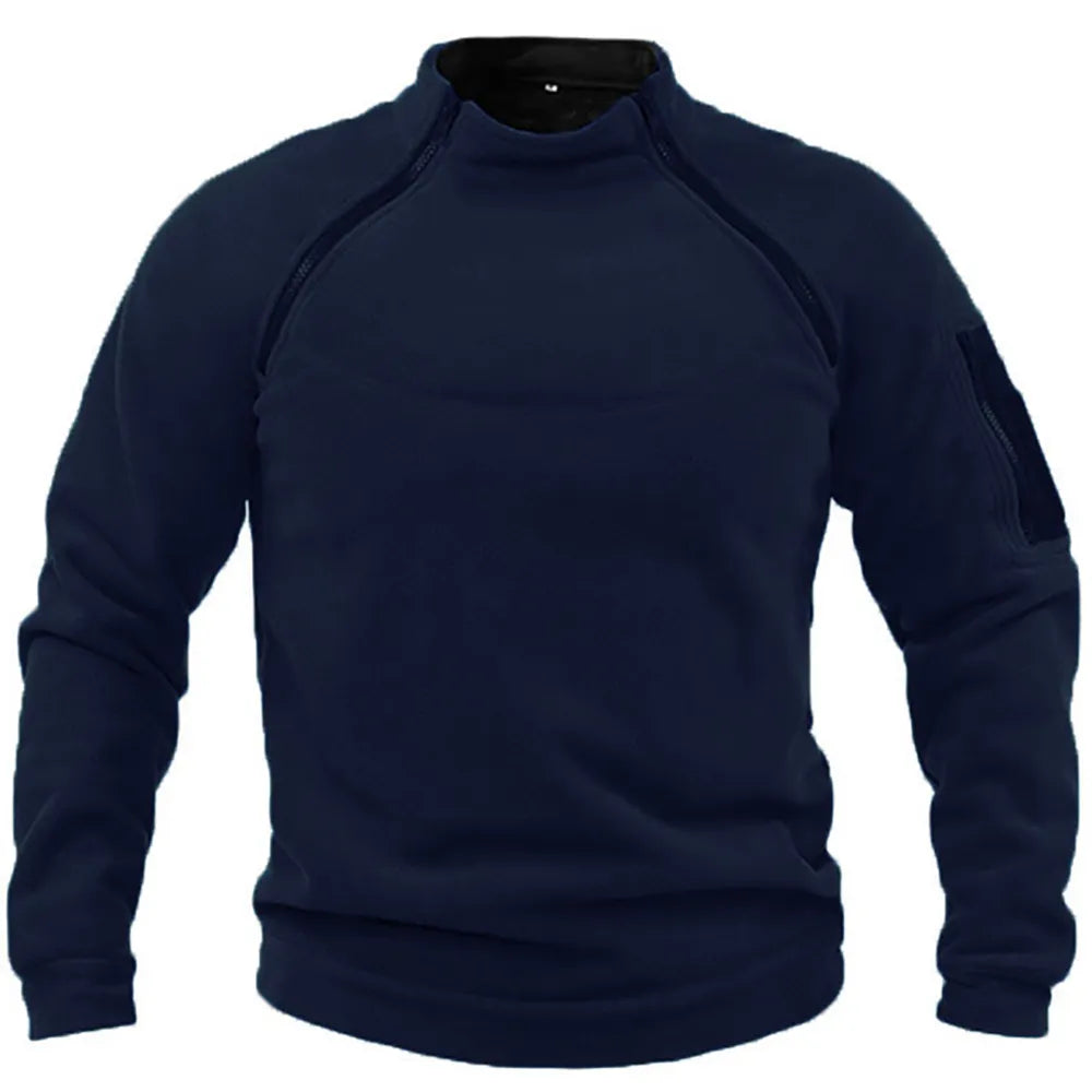 Herren Fleecepullover mit reißverschlussdetails