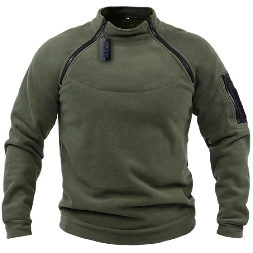 Herren Fleecepullover mit reißverschlussdetails