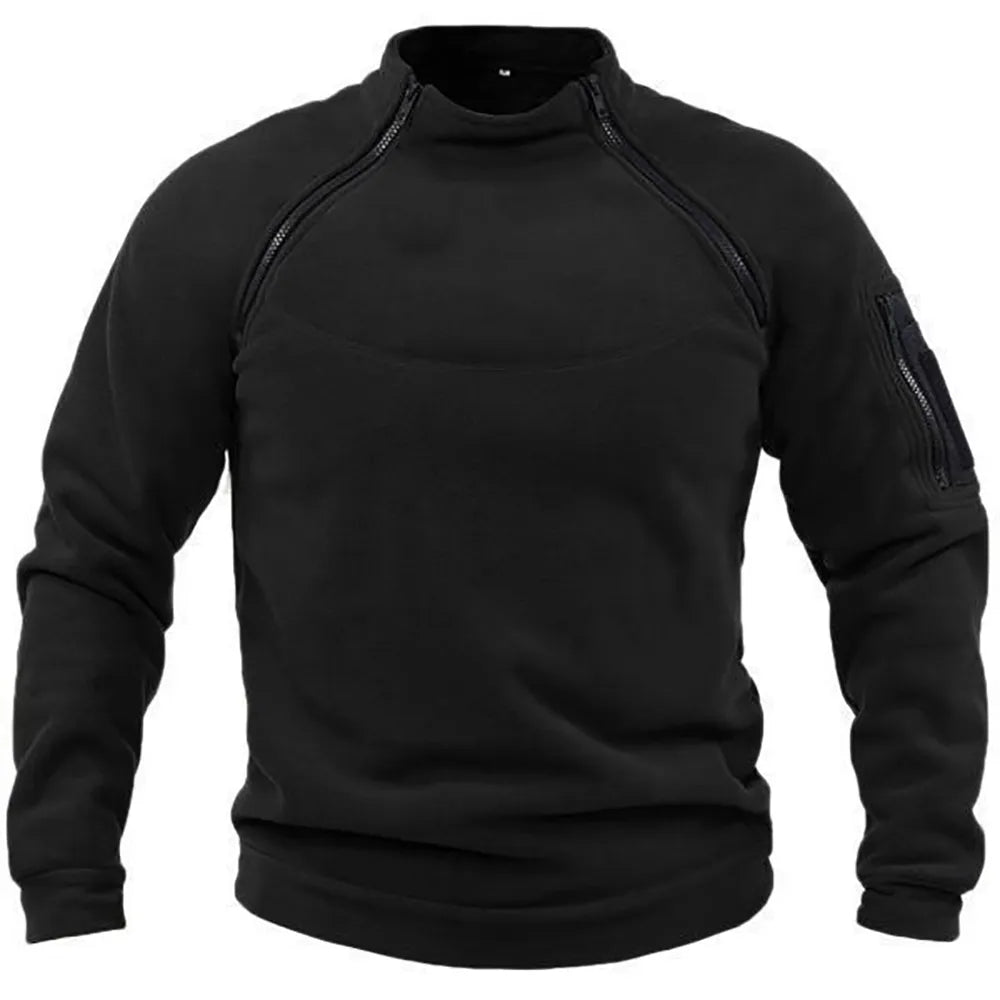 Herren Fleecepullover mit reißverschlussdetails