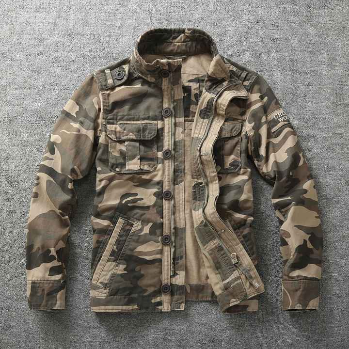 Herren Camouflage Cargo Jacke Mit Kapuze