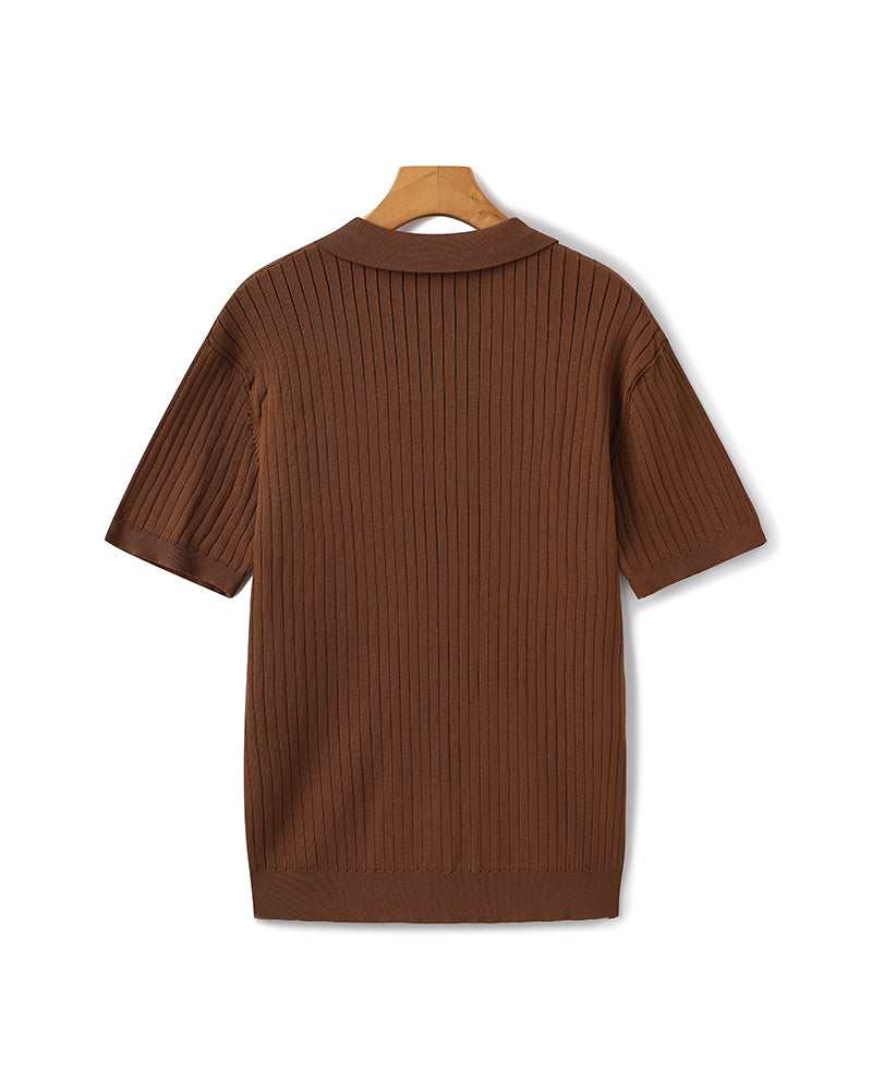 Herren-Poloshirt mit Rippstruktur
