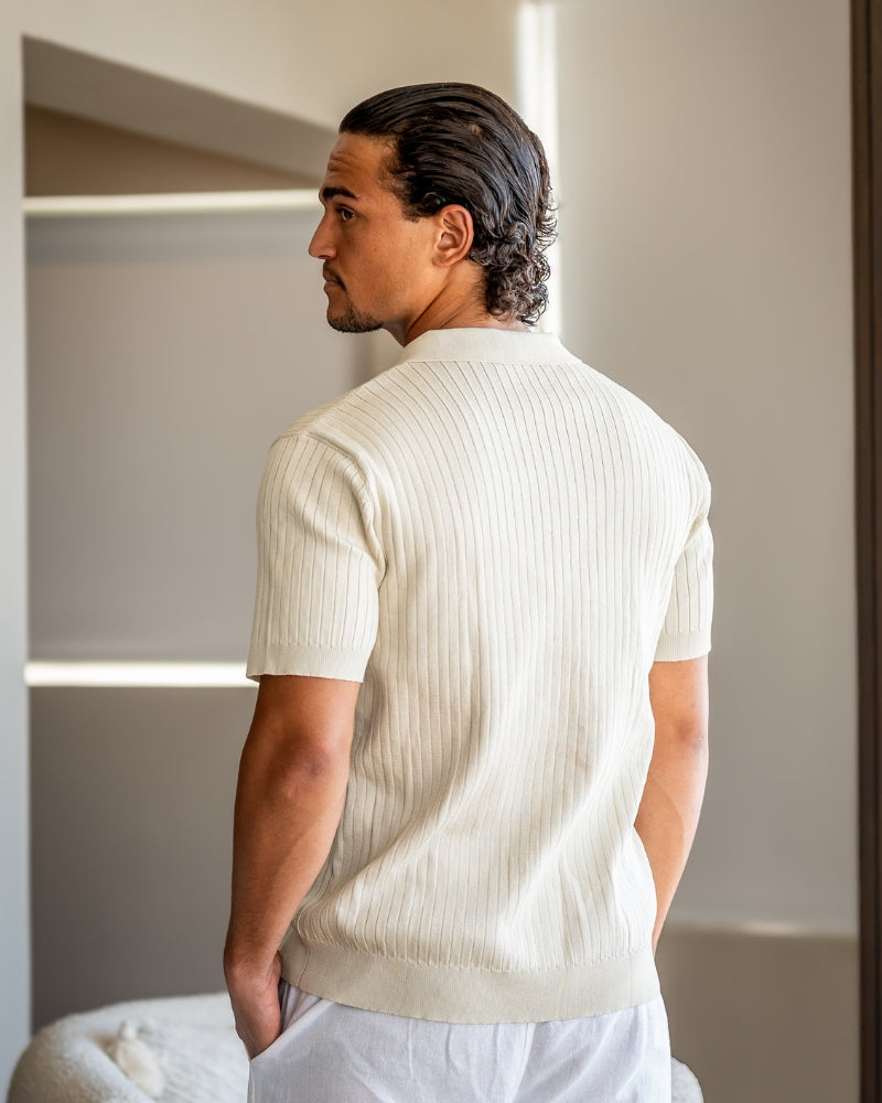Herren-Poloshirt mit Rippstruktur