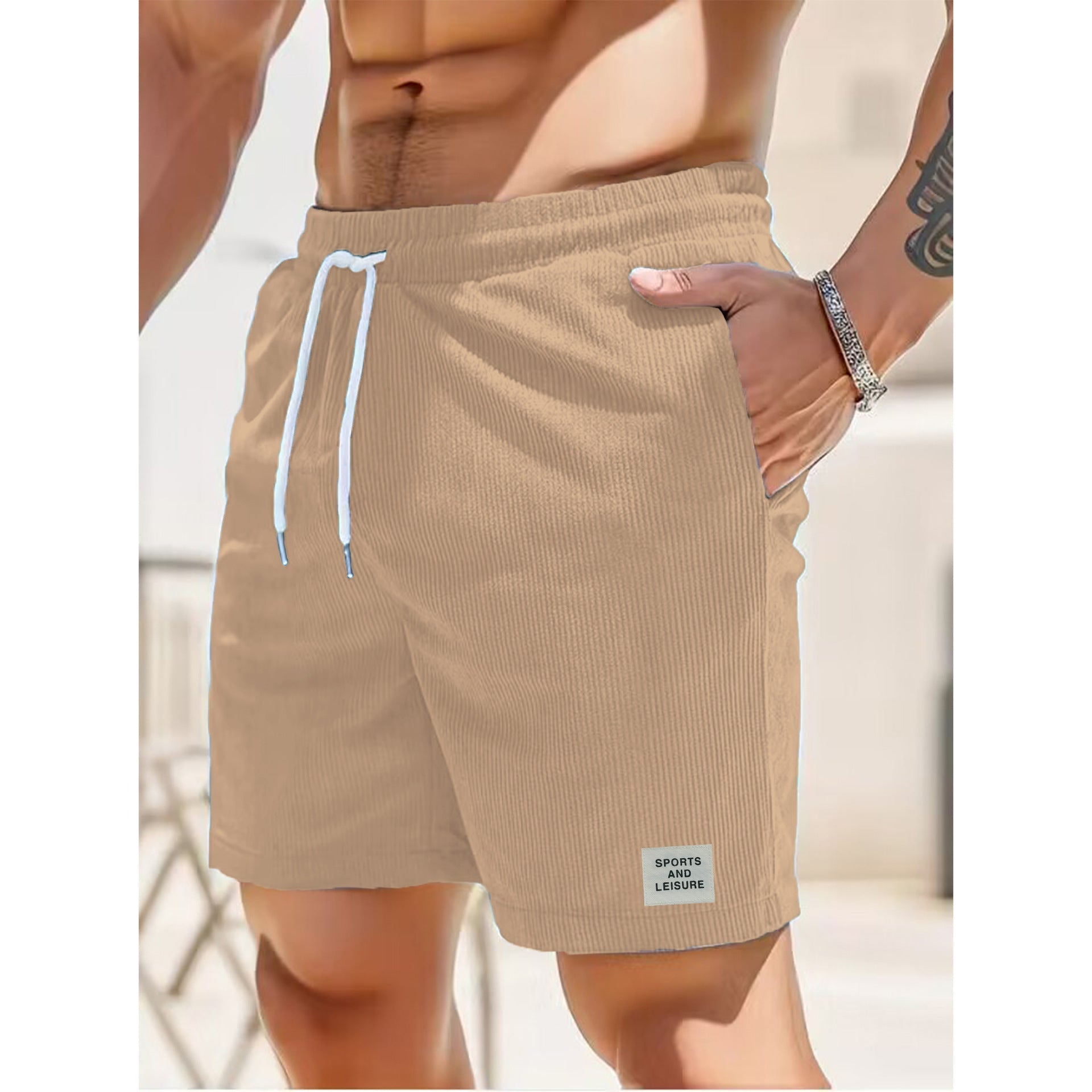 Herren Sommer Shorts mit Kordelzug