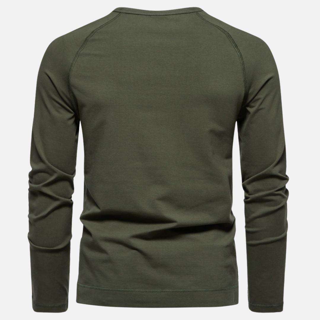 Herren henley kragenhemd mit langarm