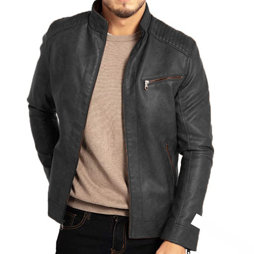 Herren Lederjacke mit Vintage-Stil