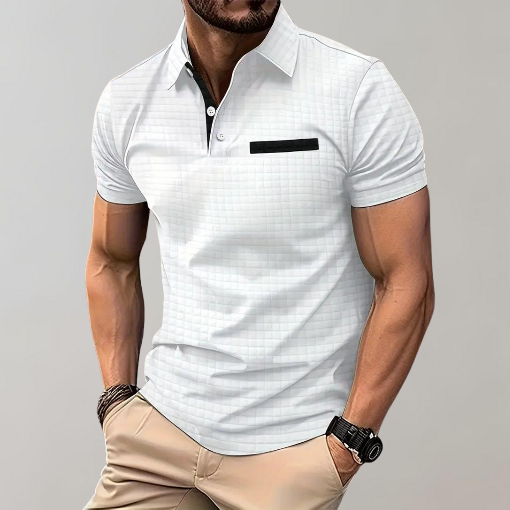 Herren Poloshirt mit Dezentem Muster